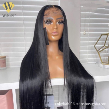 Women Wig Human Hair Transparent Lace,wholesale Transparent Lace Virgin Wig Vendors,100% Human Hair Preplucked Frontal Wig